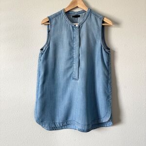 NEW J.CREW Sleeveless Lightweight Chambray Tunic Top Size 4